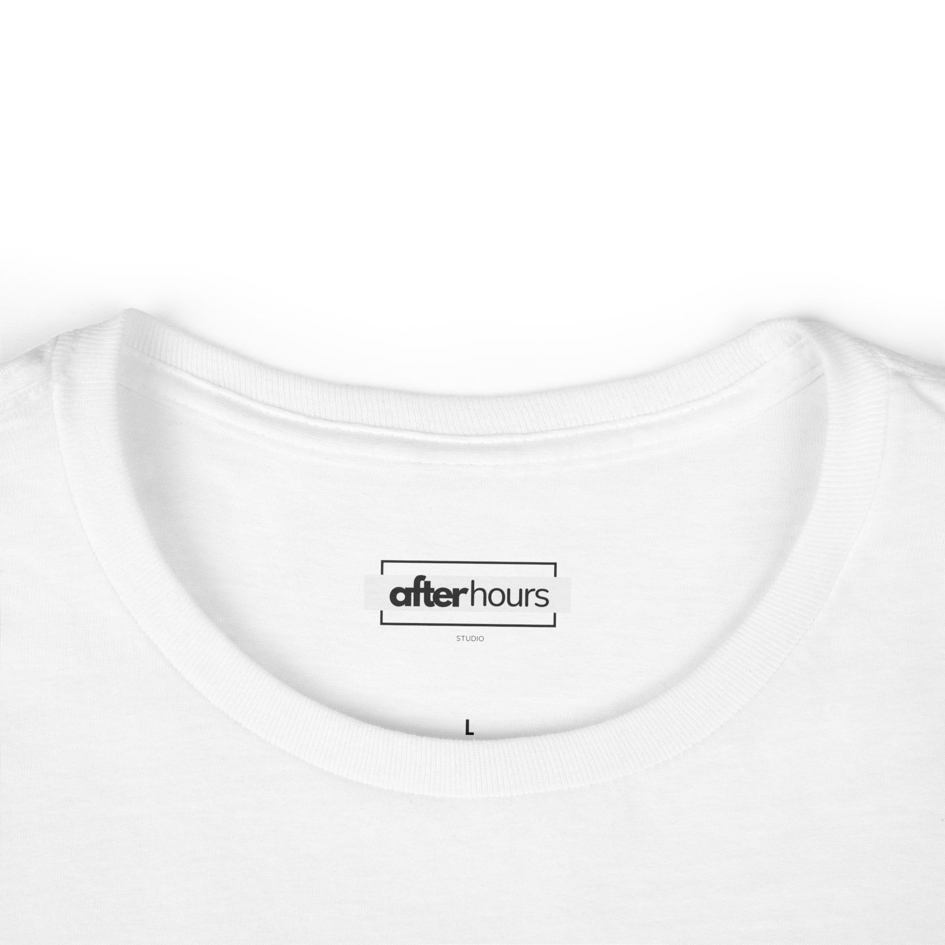 close up of  'after hours' logo on a white background