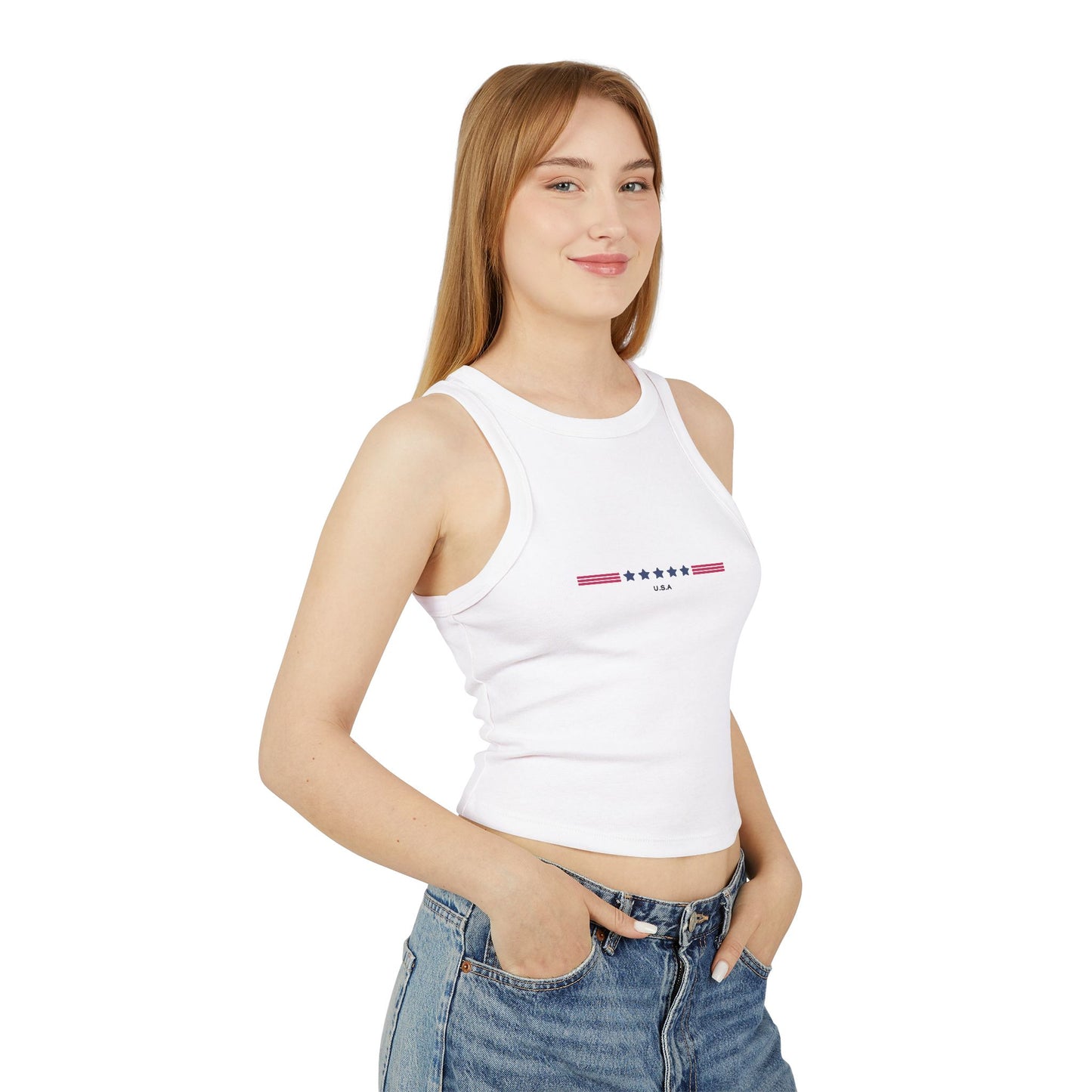USA Star Stripe Racer Tank Top