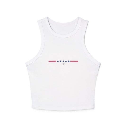 USA Star Stripe Racer Tank Top