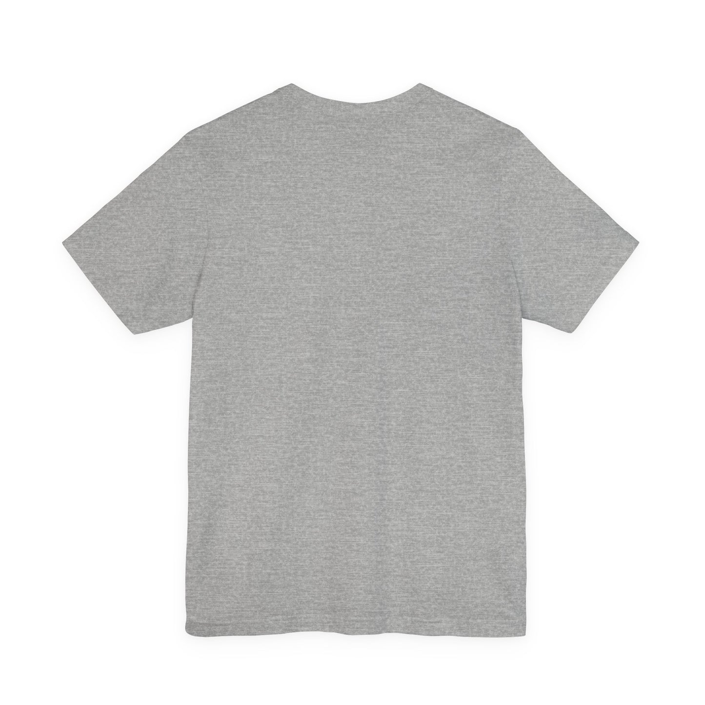 Backside of the gray T-shirt